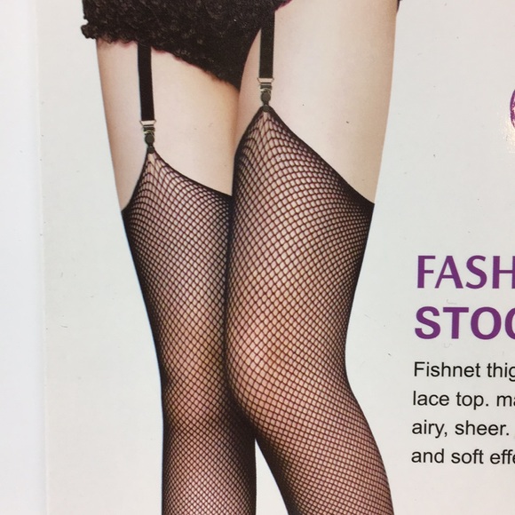 NWT BEILEISI BLACK FISHNET THIGH HIGHS - Picture 3 of 3